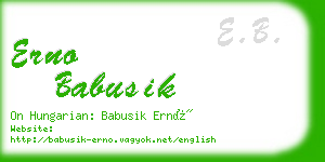 erno babusik business card